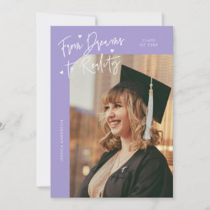 Dromen naar Realiteit Gebogen Foto Lila Gradiënt Aankondiging