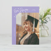 Dromen naar Realiteit Gebogen Foto Lila Gradiënt Aankondiging (Staand voorkant)