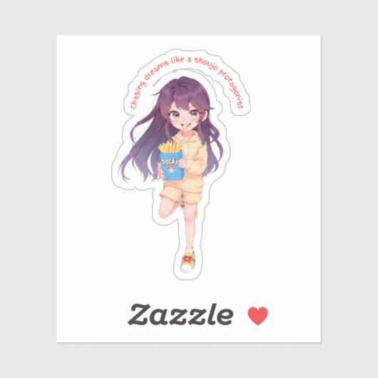 Dromen najagen als een shoujo-protagonist- anime sticker (Vel)