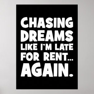 Dromen najagen alsof ik te laat ben om opnieuw te  poster