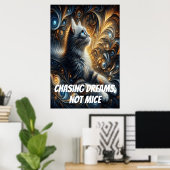 Dromen najagen, geen muizen poster (Thuiskantoor)