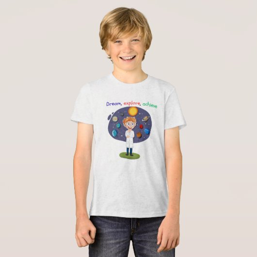 Dromen, ontdekken, bereiken Tri-Blend shirt (Voorkant volledig)