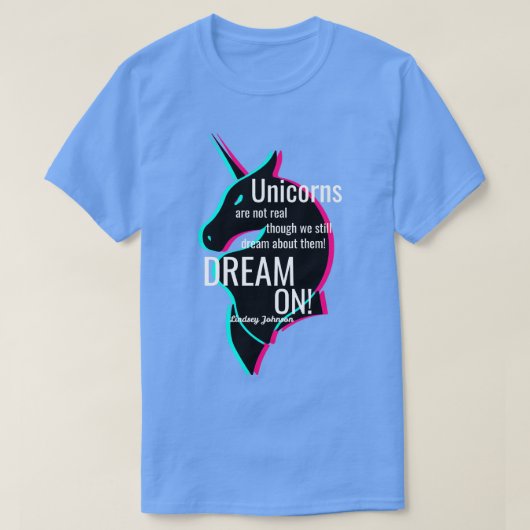 DROMEN OVER het ontwerp van eenhoorns T-shirt (Design voorkant)
