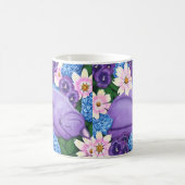 Dromen, Paarse kat in bloemetjes slapen Koffiemok (Center)