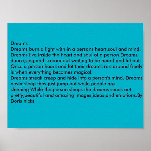 Dromen Poster (Voorkant)