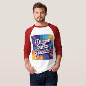 Dromen realiseren potentieel - tekst, levendig ont t-shirt (Voorkant volledig)
