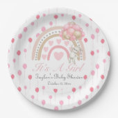 Dromen Roze Het is een Meisje Baby shower Papieren Bordje (Voorkant)