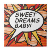 DROMEN SCHATJE! Leuk Retro Stripboek Pop Art Tegeltje (Voorkant)