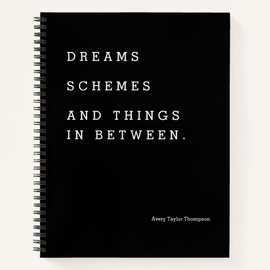 Dromen Schema's en dingen tussen gewoonte Notitieboek (Voorkant)