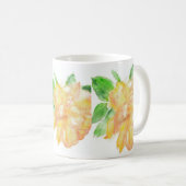 Dromen Spires Gele Aquarel Rozen Koffiemok (Voorkant rechts)