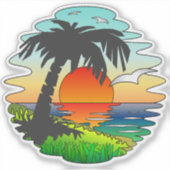 Dromen Tropische zonsondergang Paradijs, Exotisch  Sticker (Voorkant)