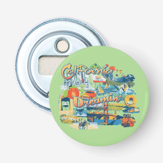 Dromen van Californië Button Flesopener (Voorkant)