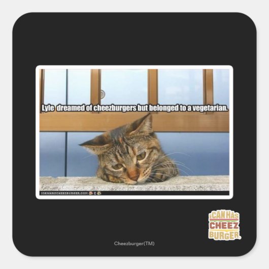 Dromen van Cheesburgers Vierkante Sticker (Voorkant)