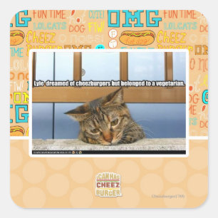 Dromen van Cheesburgers Vierkante Sticker