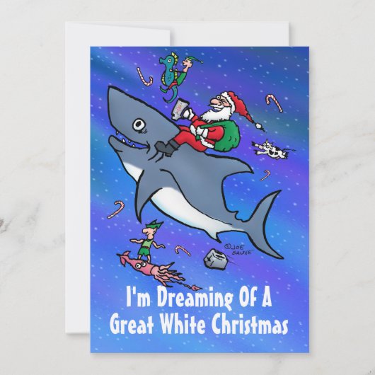 Dromen van de grote witte kerst Cartoon Kaart (Voorkant)