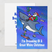 Dromen van de grote witte kerst Cartoon Kaart (Voorkant / Achterkant)