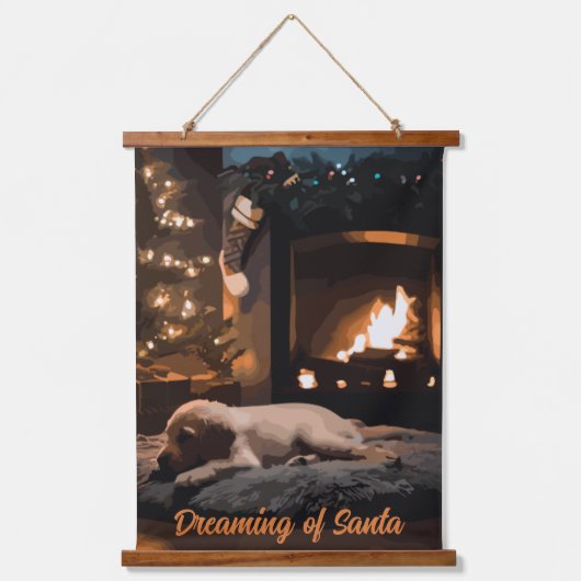 Dromen van de Kerstman Hangend Wandkleed (Voorkant)