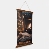 Dromen van de Kerstman Hangend Wandkleed (Gebogen)