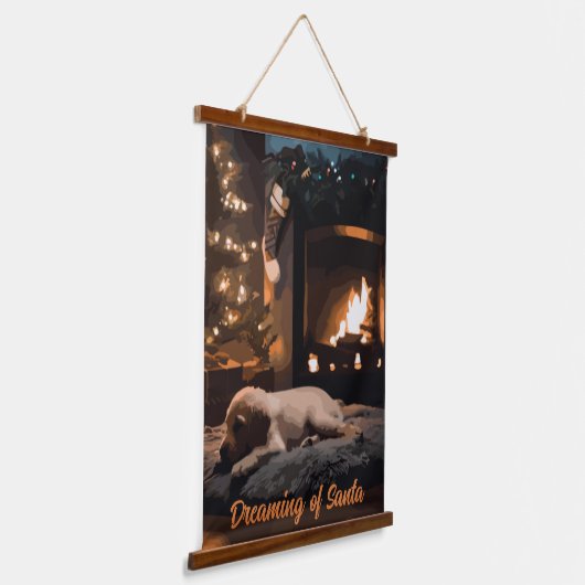 Dromen van de Kerstman Hangend Wandkleed (Gebogen)