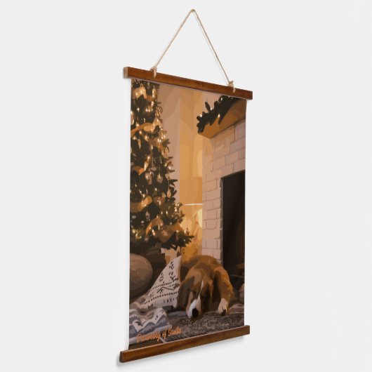 Dromen van de Kerstman Hangend Wandkleed (Gebogen)