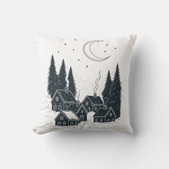 Dromen van de Kerstnacht - Dubbelzijdige Winter Kussen (Voorkant)