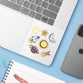 Dromen van de mobiele ruimteafstandsbediening sticker (Laptop met iPhone)