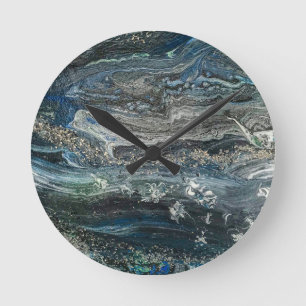 Dromen van de oceaan'20 abstracte schilderhorloge ronde klok