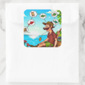 Dromen van de perfecte vangst: een visser dag vierkante sticker (Tas)