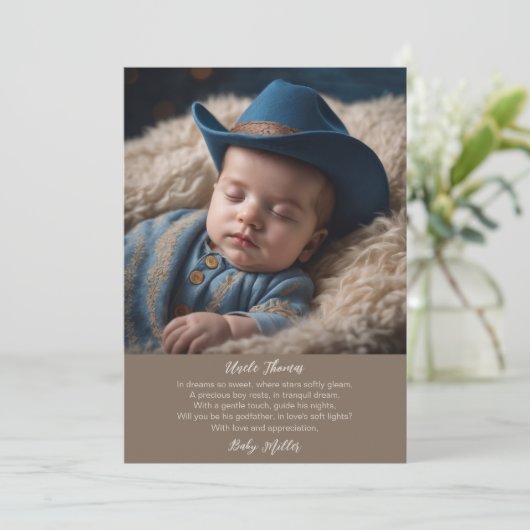 Dromen van de Range Cowboy's Lullaby Godfather Kaart (Staand voorkant)