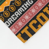 Dromen van een BITCOIN KERSTMIS Faux Knit Pattern Fleece Deken (Hoek)