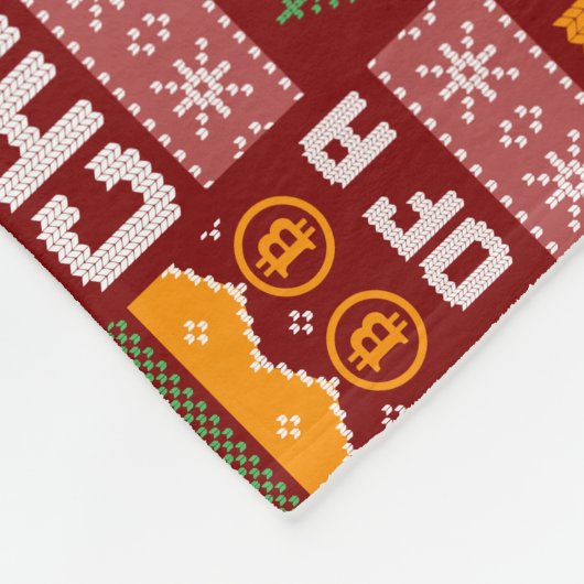 Dromen van een BITCOIN KERSTMIS Faux Knit Pattern Fleece Deken (Hoek)