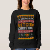 Dromen van een BITCOIN KERSTMIS Faux Knit Pattern Trui (Voorkant)