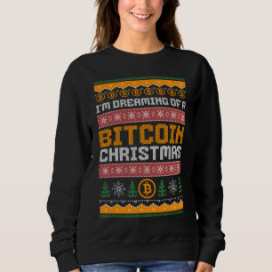 Dromen van een BITCOIN KERSTMIS Faux Knit Pattern Trui