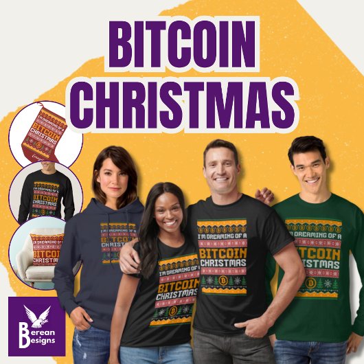 Dromen van een BITCOIN KERSTMIS Faux Knit Pattern Trui