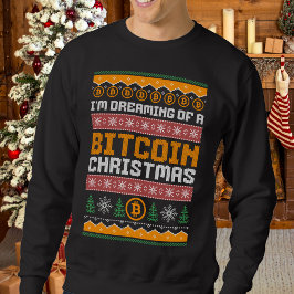 Dromen van een BITCOIN KERSTMIS Faux Knit Pattern Trui