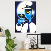 Dromen van een Blue Turtle Ken Gage Surrealist Poster (Thuiskantoor)