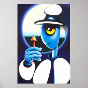Dromen van een Blue Turtle Ken Gage Surrealist Poster