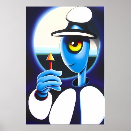Dromen van een Blue Turtle Ken Gage Surrealist Poster (Voorkant)