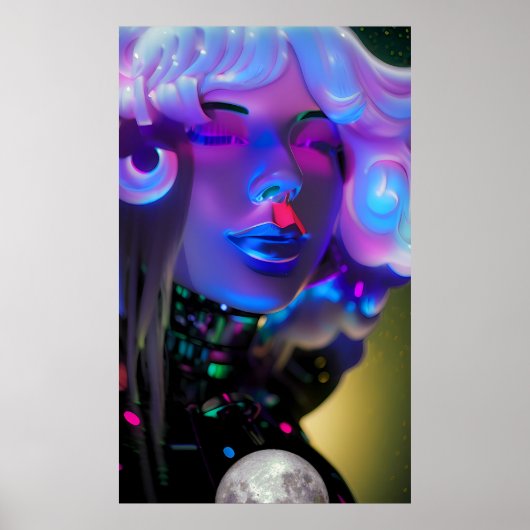 Dromen van een Mood Zo Blauw - Ken Gage Art Poster (Voorkant)