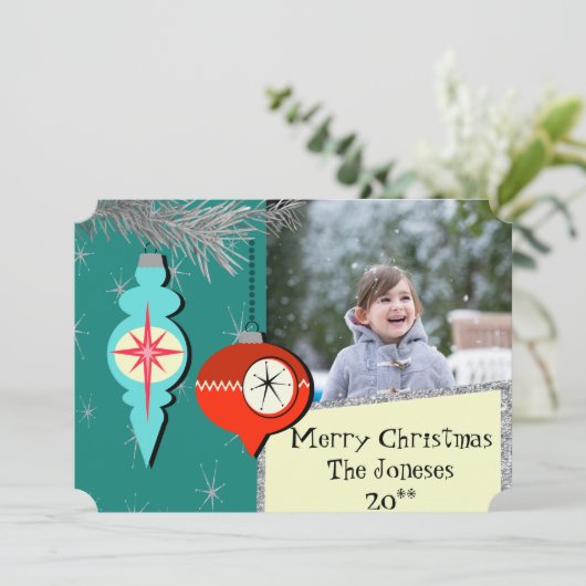 Dromen van een retro kerstkaart (Staand voorkant)