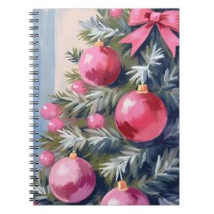 Dromen van een Roze Kerstmis   Merry Watercolor Notitieboek
