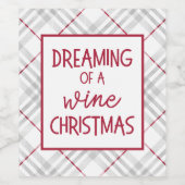 Dromen van een Wijn Kerstmis Grappig Wijn Etiket (Enkel label)