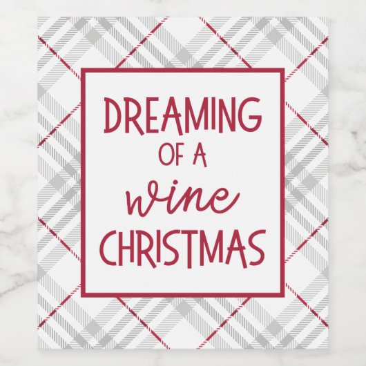 Dromen van een Wijn Kerstmis Grappig Wijn Etiket (Enkel label)