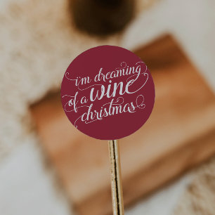 Dromen van een wijnkerst   Vakantie rood & wit Ronde Sticker