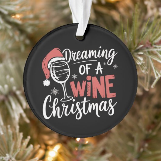 Dromen van een wijnkerstfeest Grappig Drink Ornament (Boom)