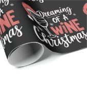 Dromen van een wijnkerstfeestje Funny Drinking Cadeaupapier (Rol Hoek)