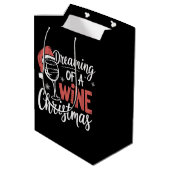 Dromen van een wijnkerstfeestje Funny Drinking Medium Cadeauzakje (Achterkant Gekanteld)