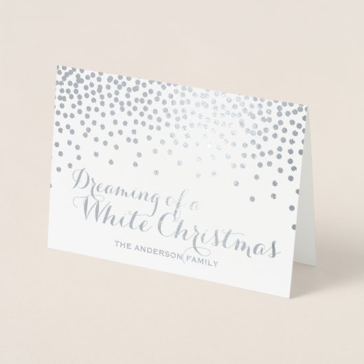 Dromen van een witte Christmas Silver Foil Kaart (Voorkant)