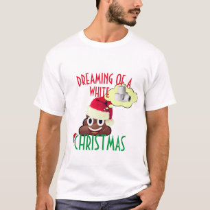 Dromen van een Witte Kerst Grappige Poep Emoji T-shirt