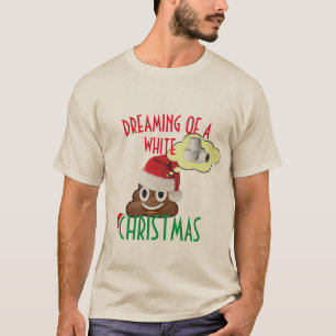 Dromen van een Witte Kerst Grappige Poep Emoji T-shirt